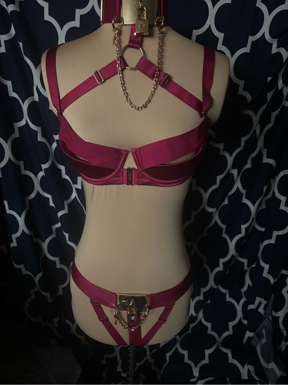 Honey Birdette  Passion Chastity Bra and Thong pantie set 34D Bra and M Thong